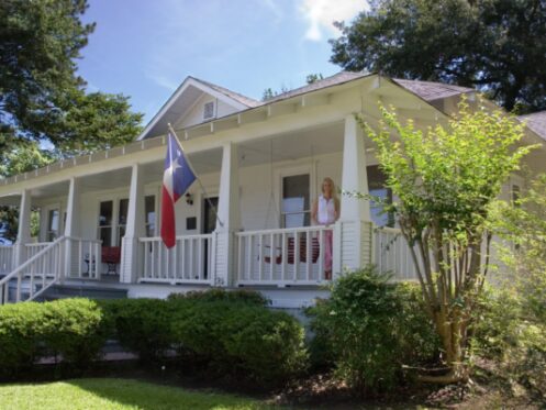 Residential Home with Texas Flags in Austin, TX